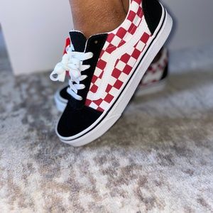 Women's Old Skool Vans - Checkered Red/White/Black
